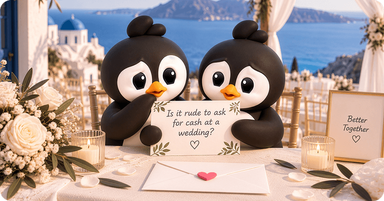 Is it rude to ask for cash at a wedding?